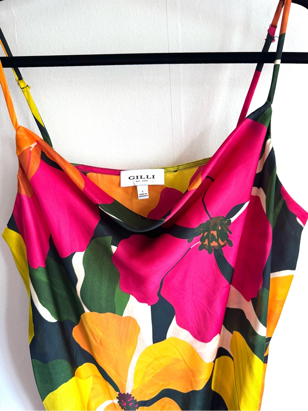 GILLI Floral Slip Bodysuit in Fuchsia & Yellow